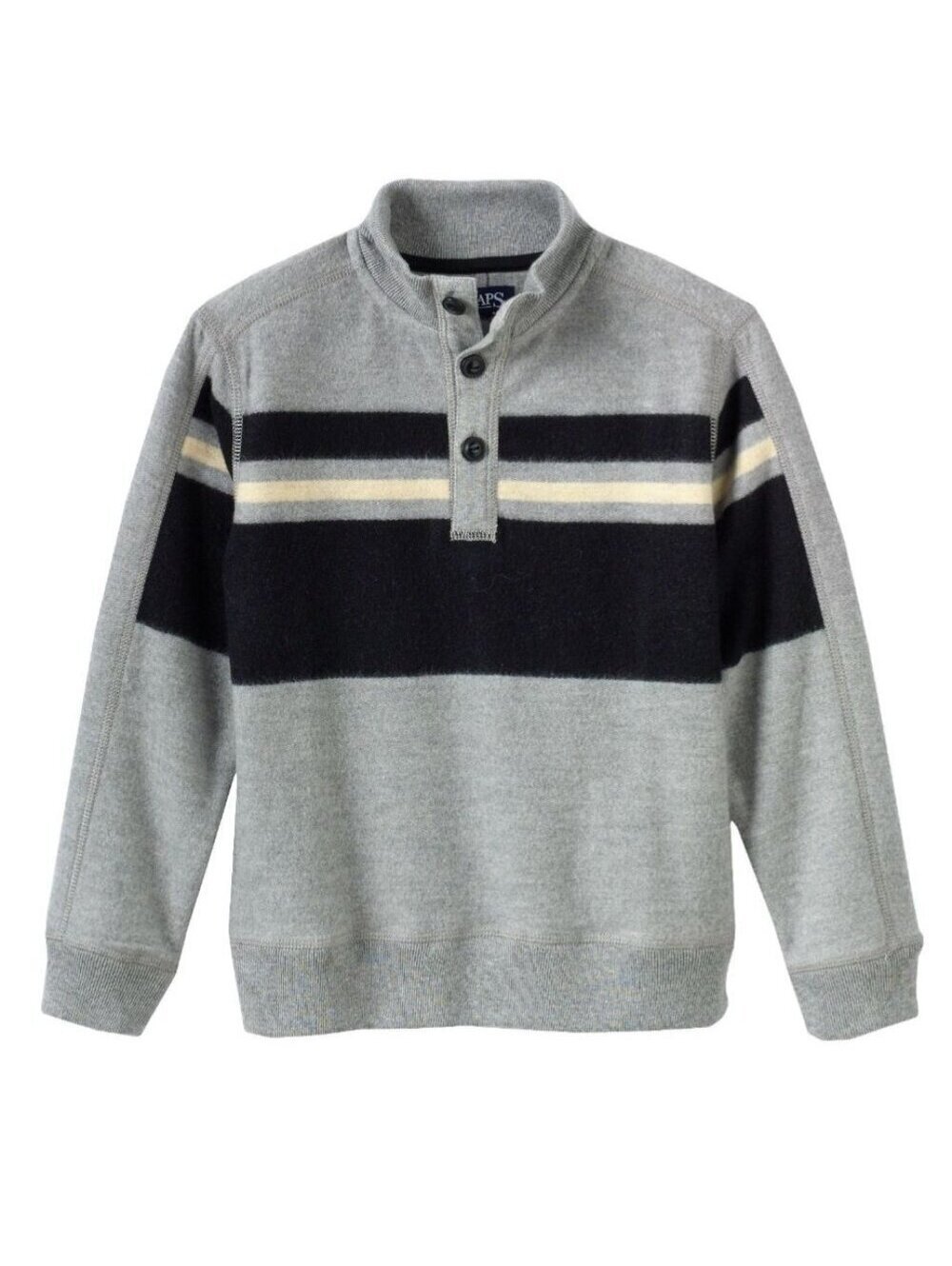 Boys Shirt Chaps Gray Mockneck Long Sleeve Fleece Pullover Size 7